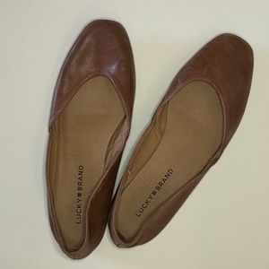 Lucky Brand Brown Leather Ballet Flats